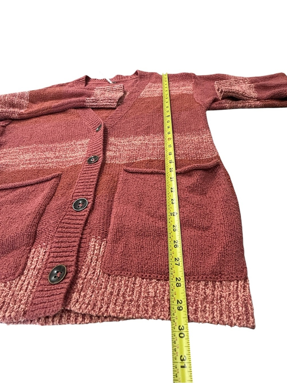 Free People Southport Beach Cardigan Chunky Knit Oversized In Blushes Combo XS - Picture 12 of 14